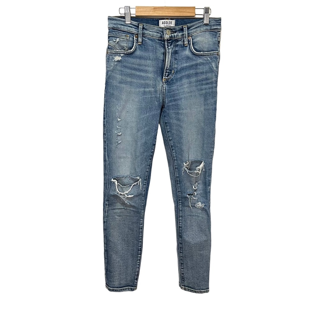 AGOLDE Sophie Distressed Ripped Jeans in Outsider Size 24